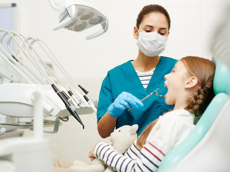 Dentistry being performed on a pediatric patient